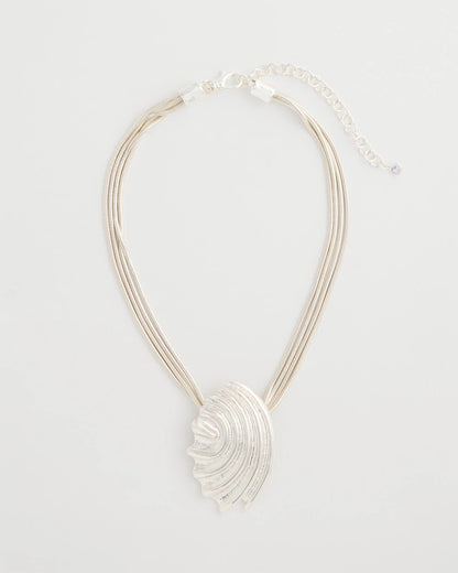 Chico's Silvertone Shell Pendant