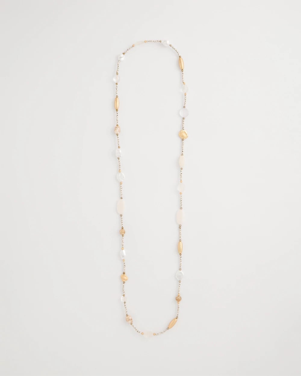 Chico's Neutral Shell Long Necklace