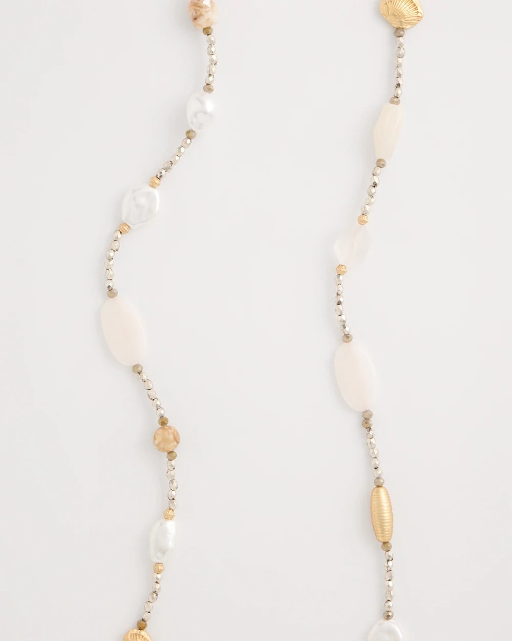 Chico's Neutral Shell Long Necklace