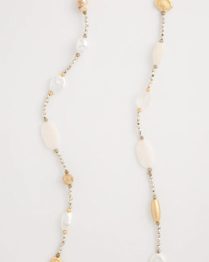 Chico's Neutral Shell Long Necklace