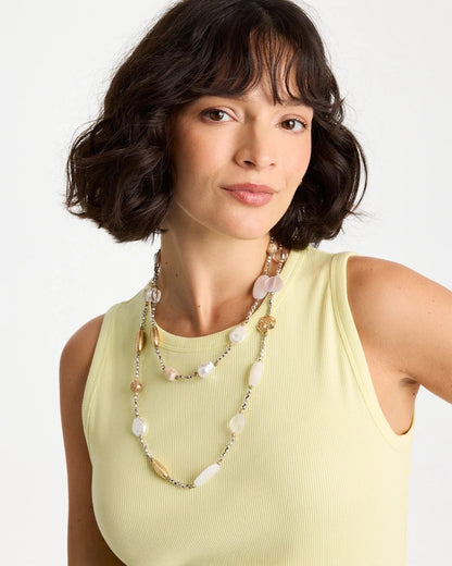 Chico's Neutral Shell Long Necklace