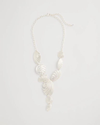 Chico's Silvertone Shell Charm Y-Necklace