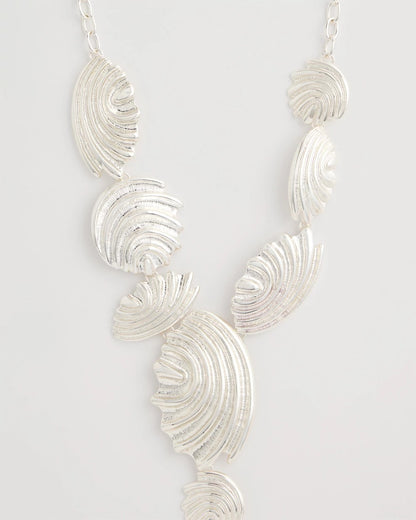Chico's Silvertone Shell Charm Y-Necklace