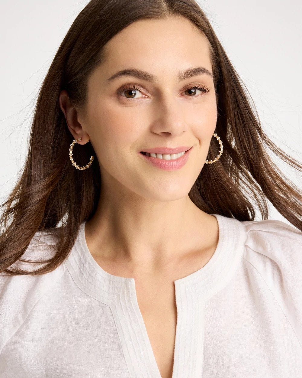 Chico's Sea Foam Hoop Earrings