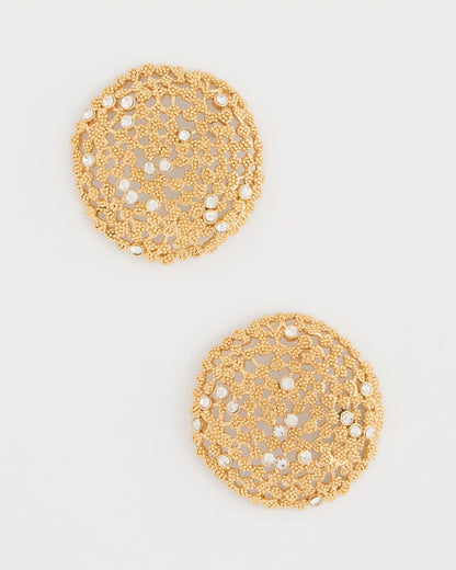 Chico's Sea Foam Medallion Stud Earrings