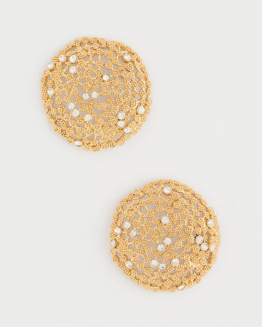 Chico's Sea Foam Medallion Stud Earrings