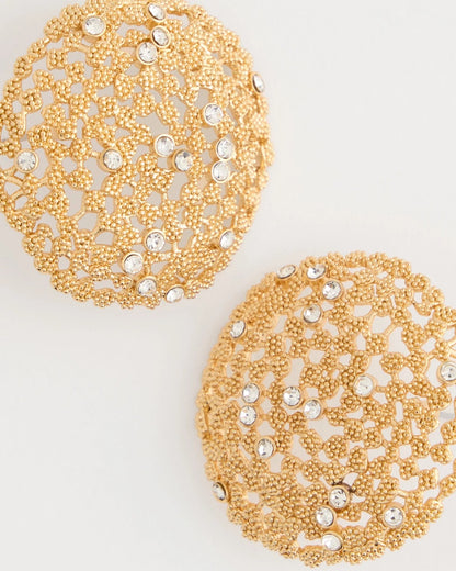 Chico's Sea Foam Medallion Stud Earrings