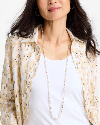 Chico's Sea Foam Long Single-Strand Necklace