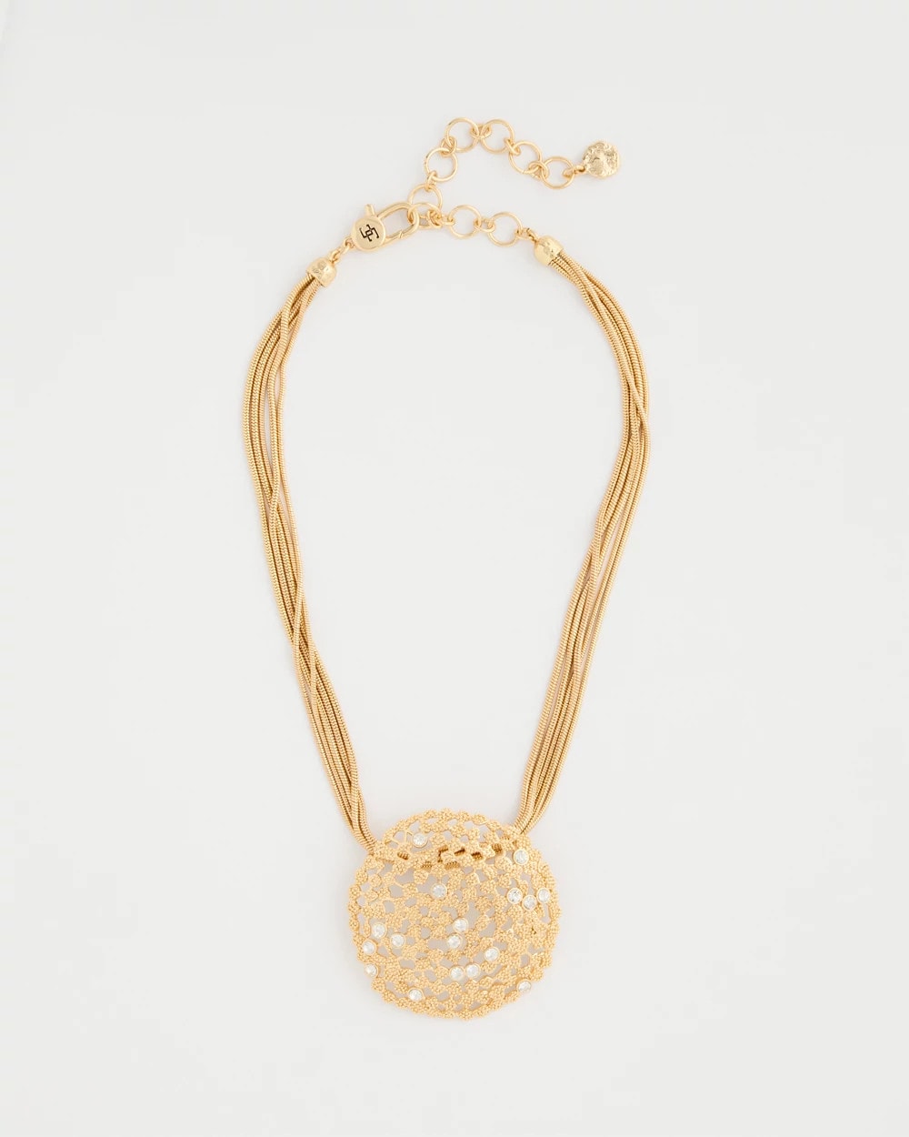 Chico's Sea Foam Medallion Pendant Necklace