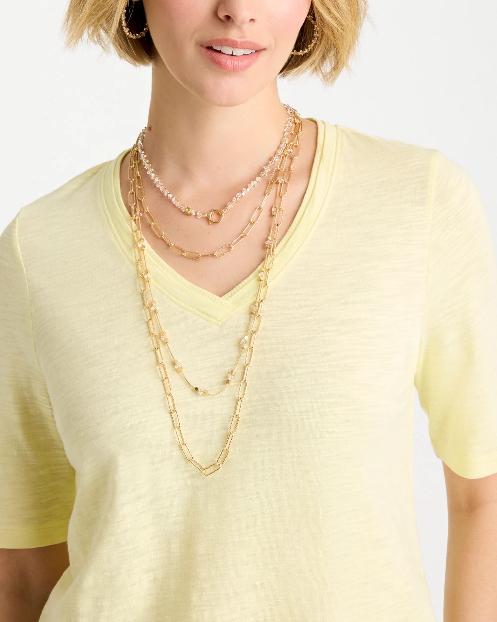 Chico's Sea Foam Multi-Strand Convertible Necklace