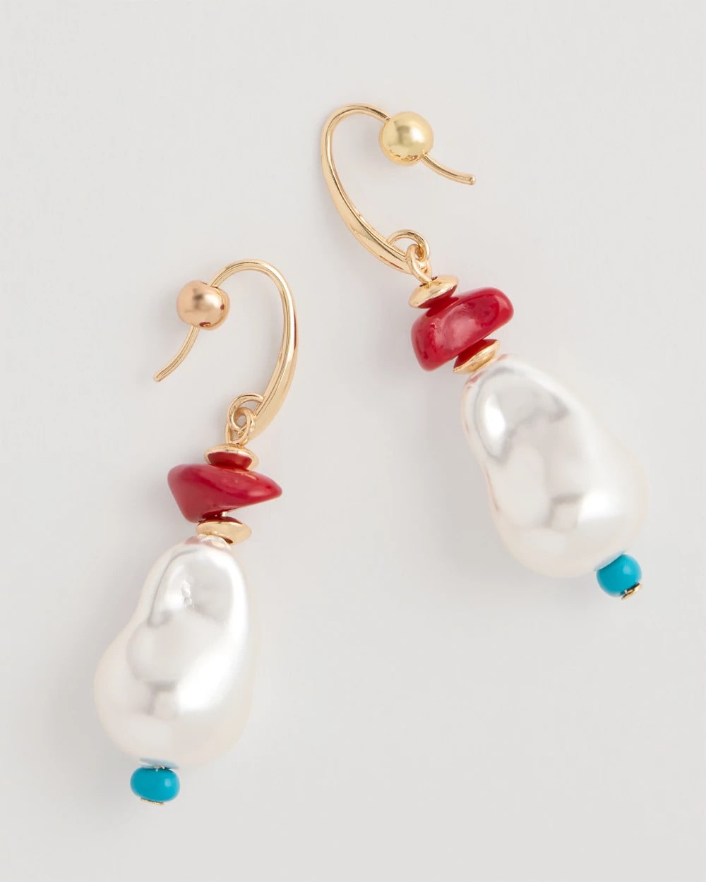 Chico's Beaded Linear Drop Earrings