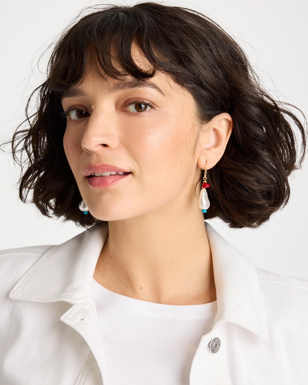 Chico's Beaded Linear Drop Earrings