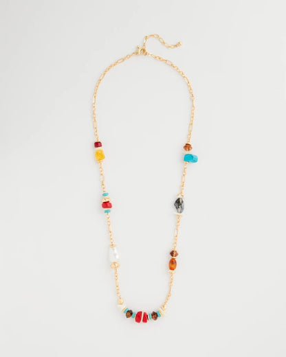 Chico's Mixed-Media Long Beaded Necklace