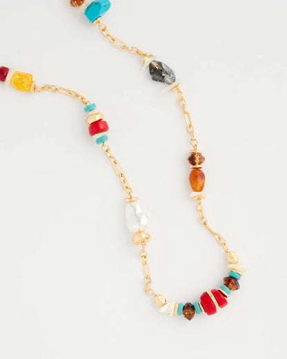 Chico's Mixed-Media Long Beaded Necklace