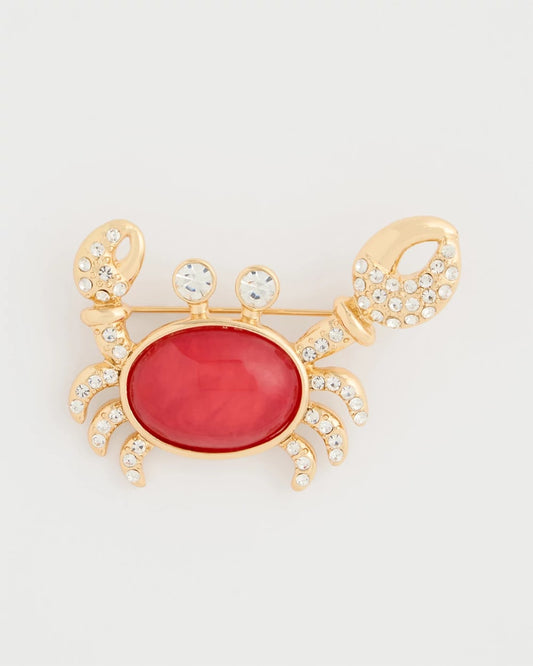 Chico's Americana Faux Diamond Crab Brooch