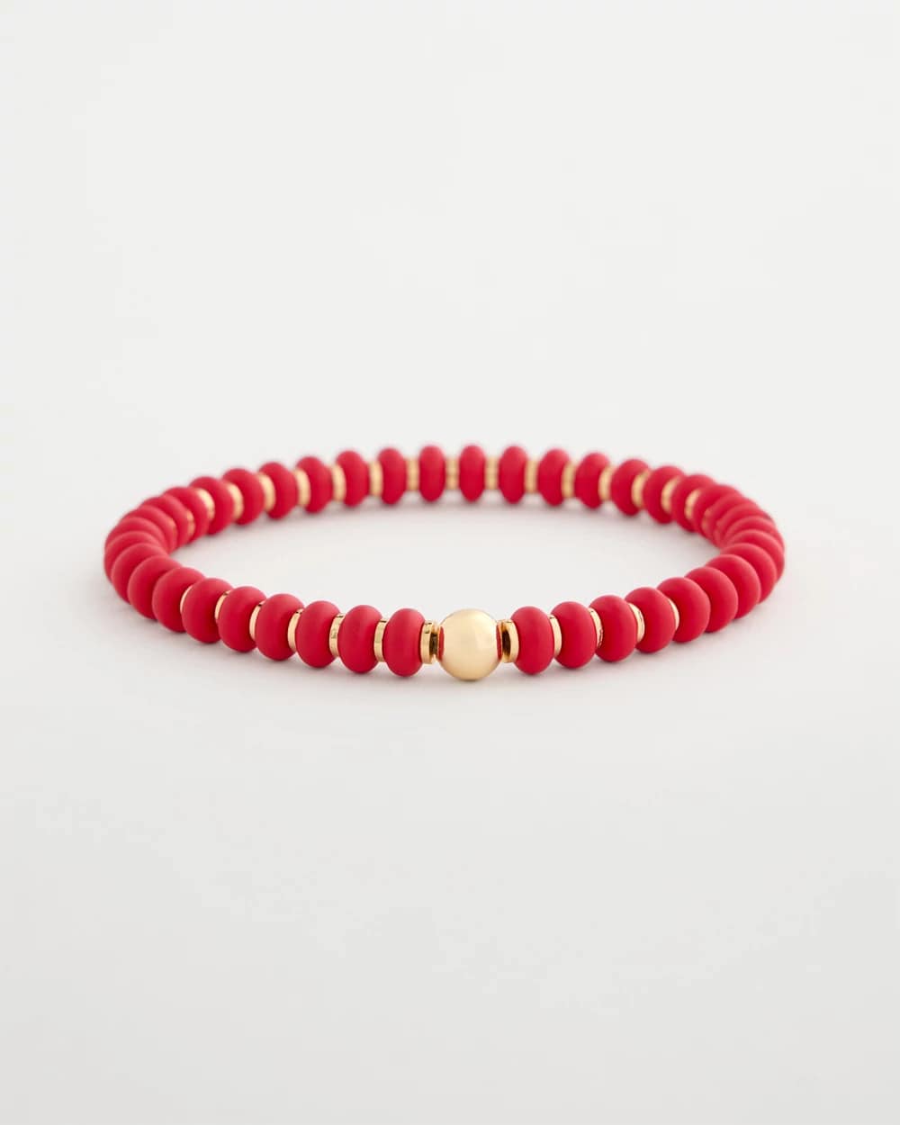 Chico's Red Beaded Stretch Bracelet