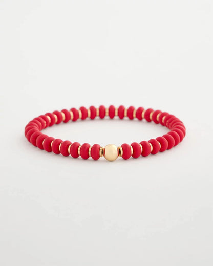 Chico's Red Beaded Stretch Bracelet