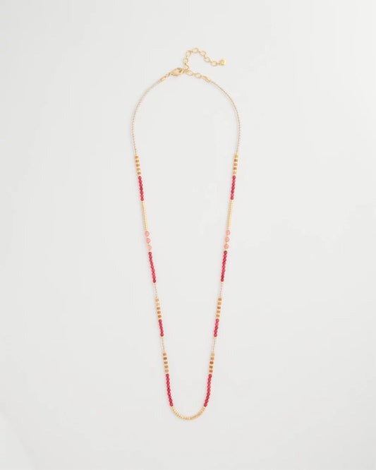 Chico's Coral Genuine Stone Long Necklace