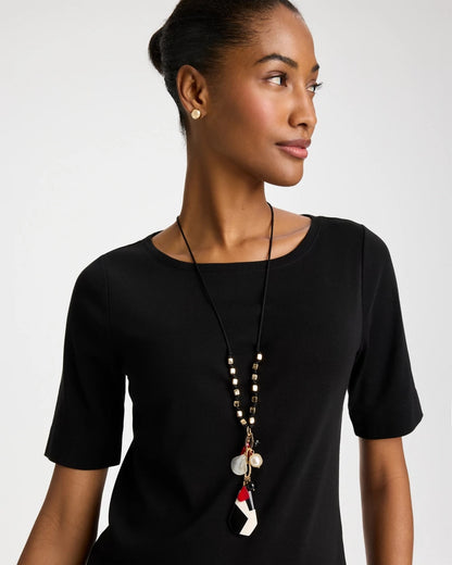 Chico's Corded Short Pendant Necklace