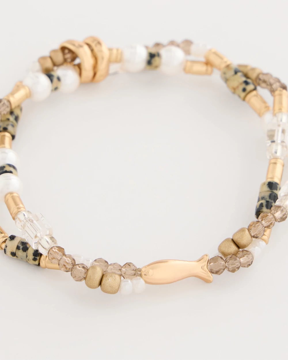 Chico's Jasper Stone Beaded Stretch Bracelet