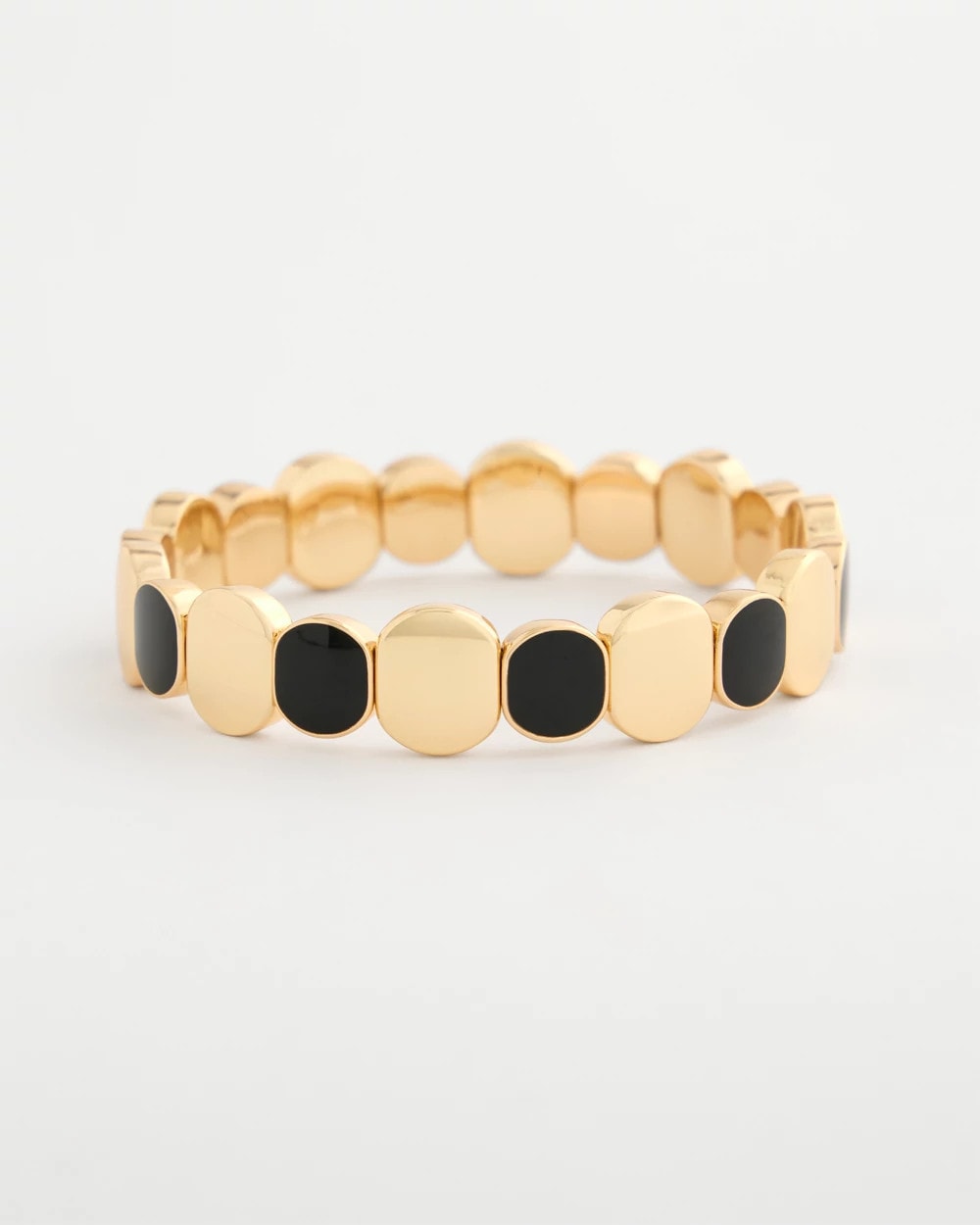 Chico's Black Goldtone Glam Stretch Bracelet