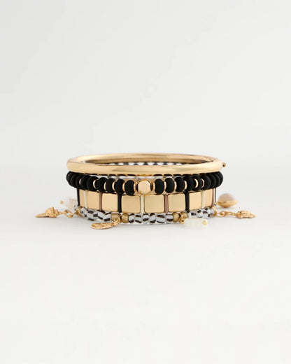 Chico's Black Round Stretch Bracelet