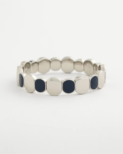 Chico's Navy Resin Glam Stretch Bracelet