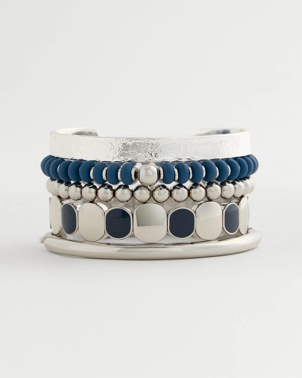 Chico's Navy Resin Glam Stretch Bracelet