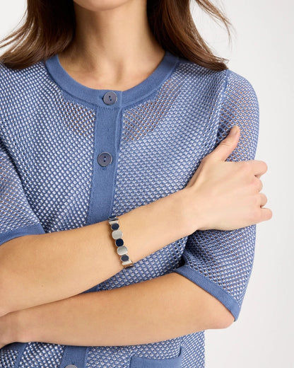 Chico's Navy Resin Glam Stretch Bracelet