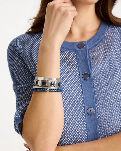 Chico's Navy Resin Glam Stretch Bracelet