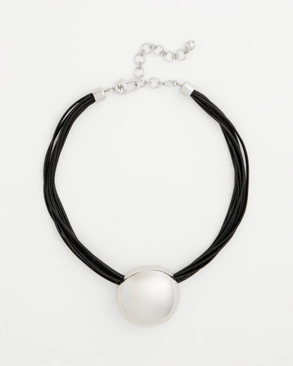 Chico's Silver Pendant Cord Necklace