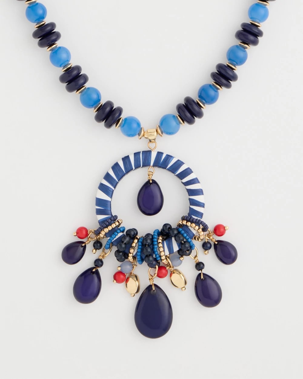 Chico's Americana Mixed Media Pendant Necklace