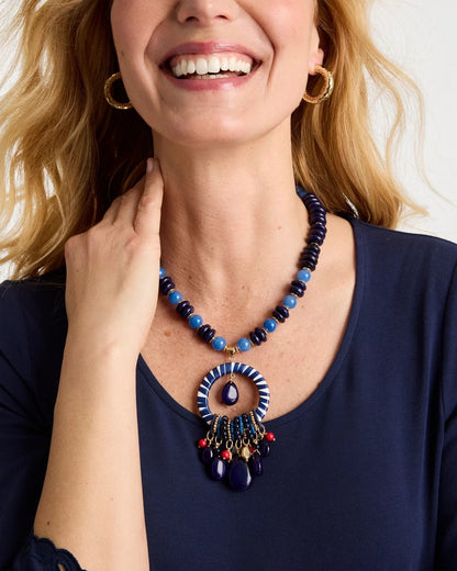 Chico's Americana Mixed Media Pendant Necklace
