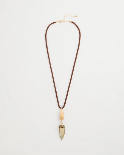Chico's Tooth Pendant Corded Necklace