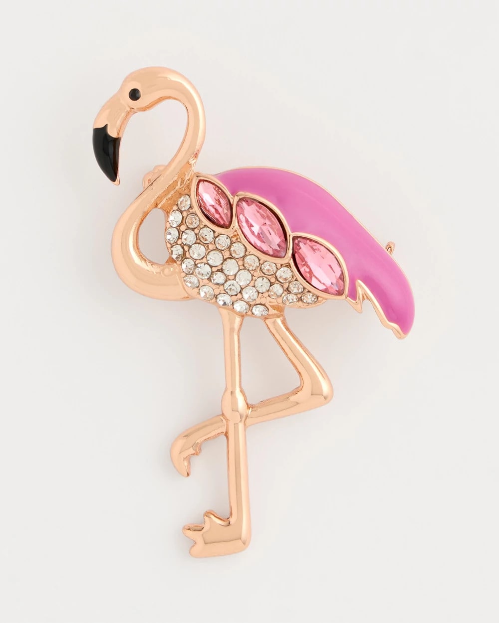 Chico's Faux Pink Diamond Flamingo Brooch