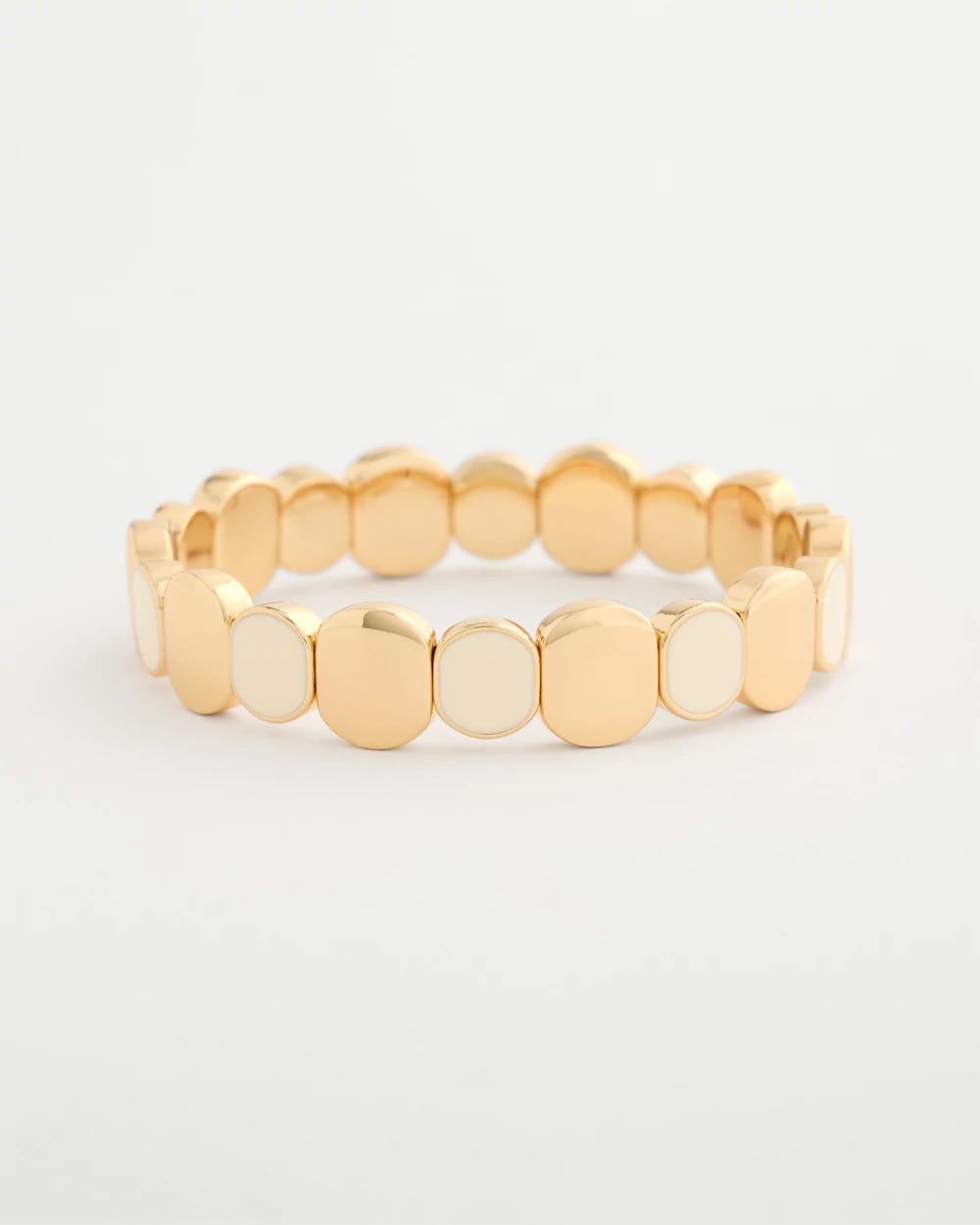 Chico's White Resin Glam Stretch Bracelet