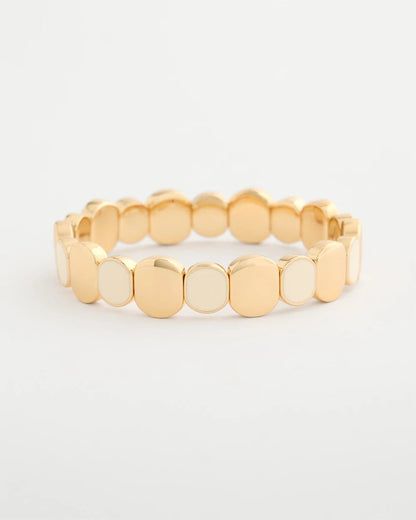 Chico's White Resin Glam Stretch Bracelet