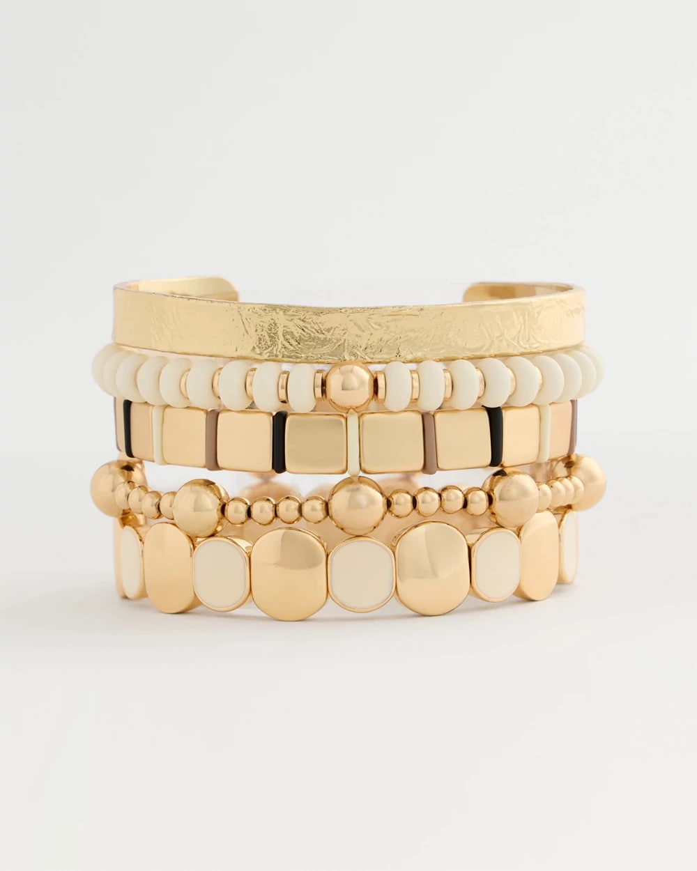 Chico's White Resin Glam Stretch Bracelet
