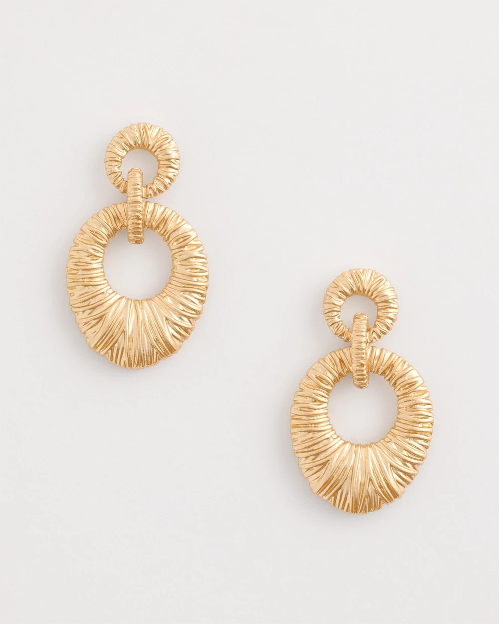 Chico's Crinkle Goldtone Doorknocker Earrings