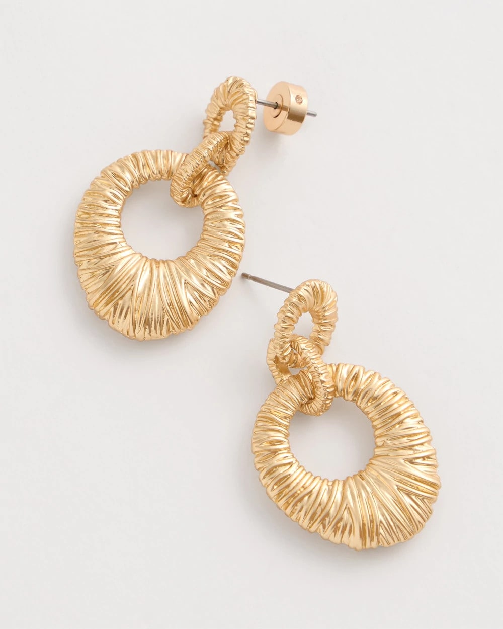 Chico's Crinkle Goldtone Doorknocker Earrings