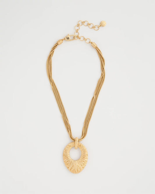 Chico's Crinkle Goldtone Pendant Necklace