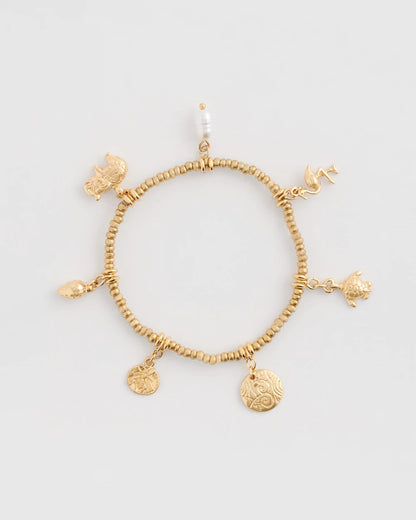 Chico's Goldtone Stretch Charm Bracelet