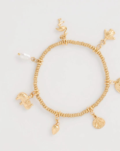 Chico's Goldtone Stretch Charm Bracelet