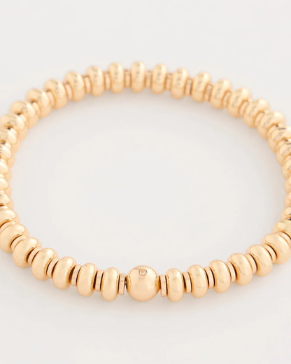Chico's Goldtone Rounded Stretch Bracelet