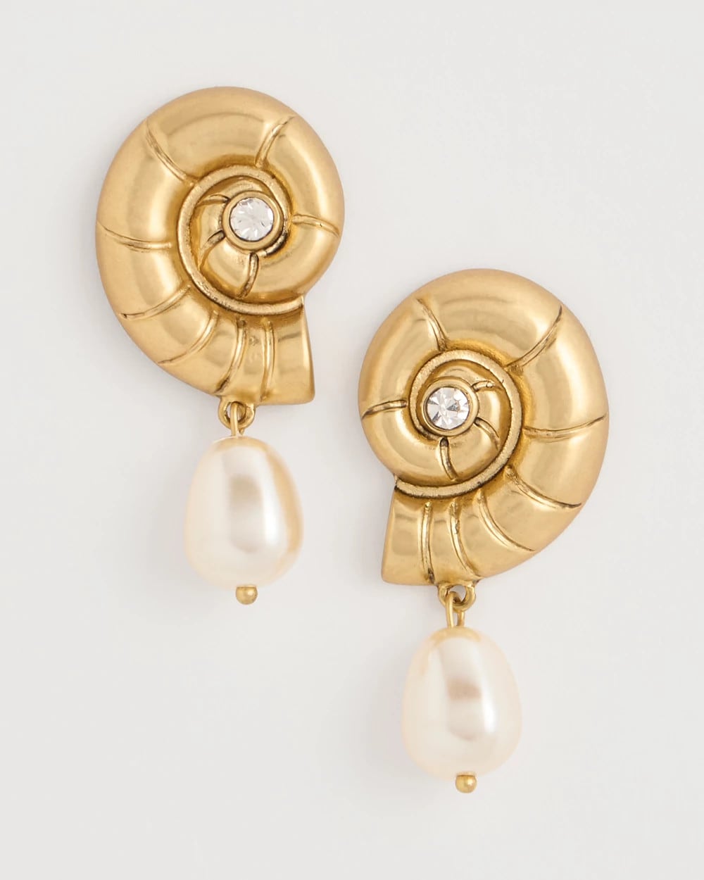 Chico's Goldtone Spiral Shell Earrings