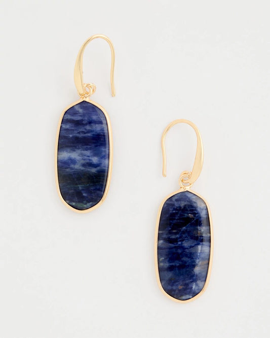 Chico's Genuine Lapis Lazuli Stone Drop Earrings