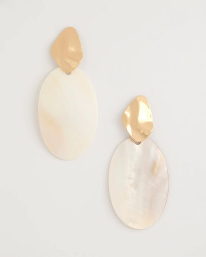 Chico's Shell Oval Drop Earrings