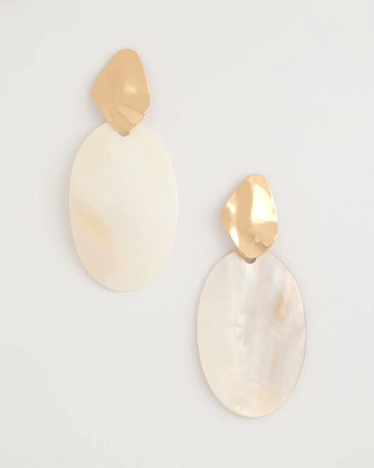 Chico's Shell Oval Drop Earrings