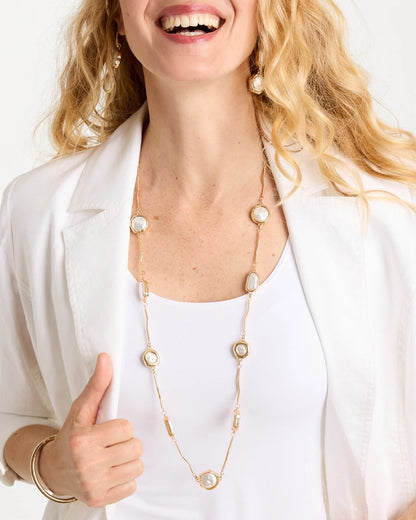 Chico's Siren Faux Pearl Long Necklace
