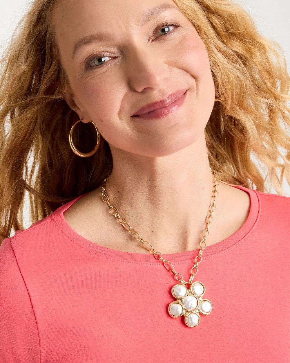 Chico's Siren Faux Pearl Pendant Necklace